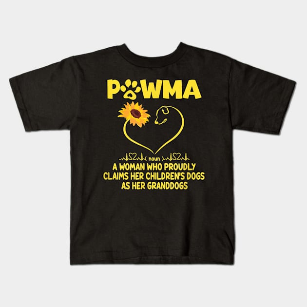 Pawma Definition Grandma Paw Mama Gift Funny For Dog Lovers Kids T-Shirt by elmiragokoryan